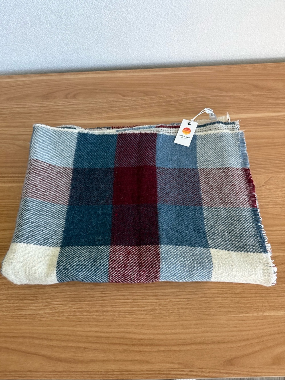 Marine Layer Blanket Arcadia Reversible Scarf Buffalo Plaid NWT